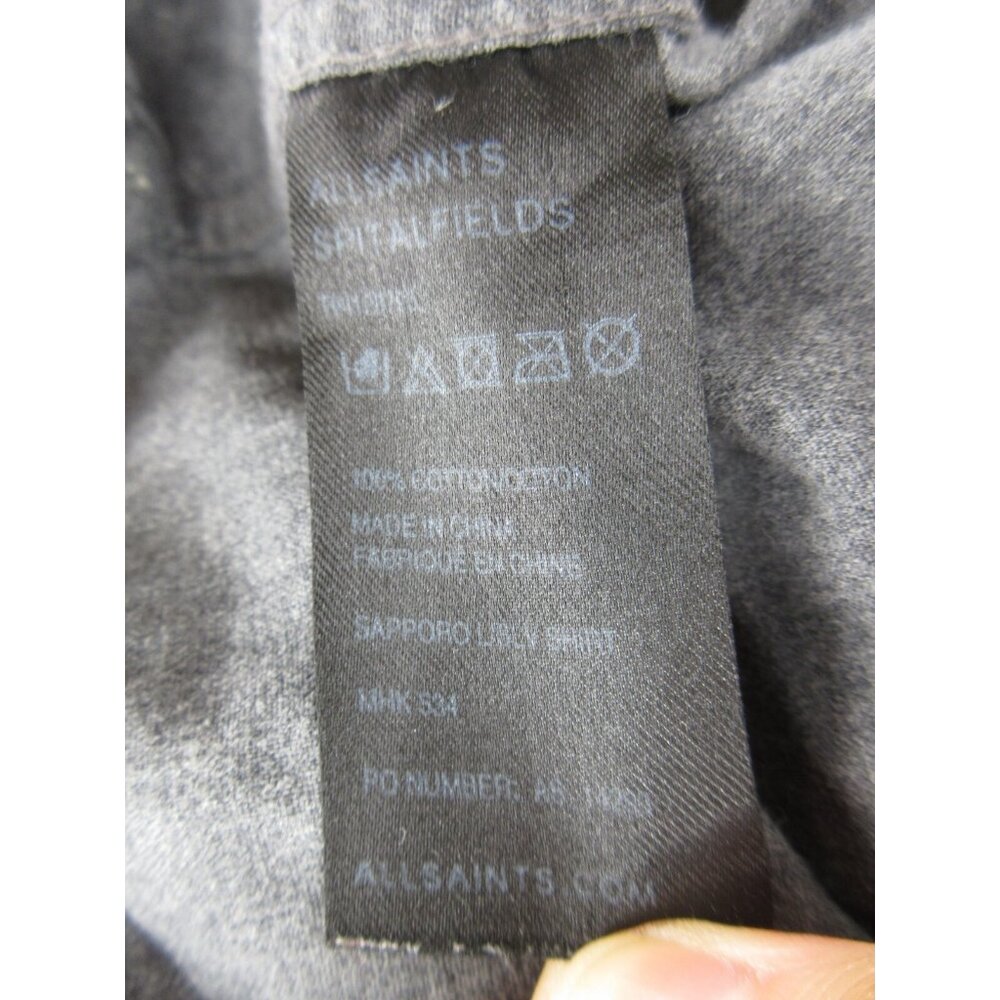 All Saints Shirt Medium Spitalfields Button Up Pocket AOP Japan Made * - Picture 10 of 11